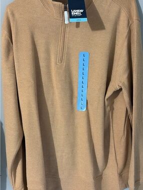Lands' End Men's Zip-Up Sweater in Camel